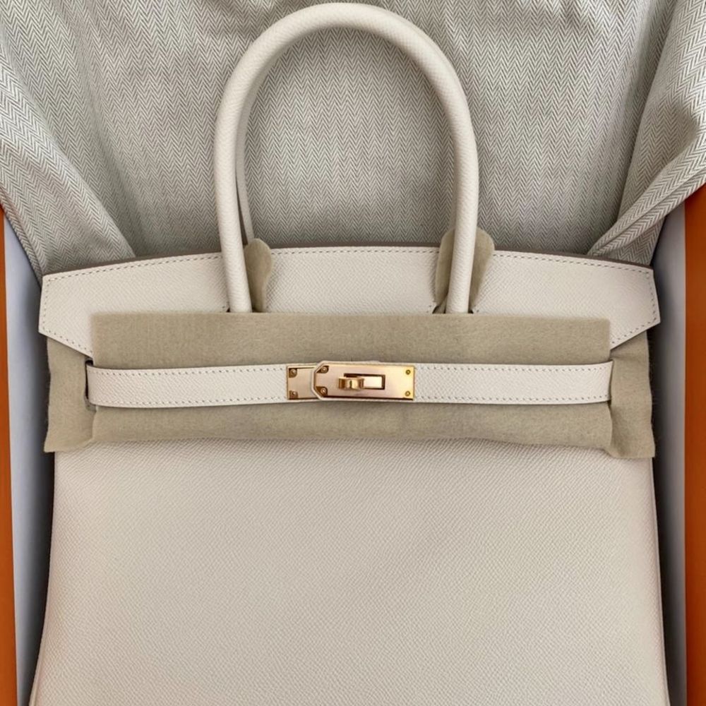 Hermes Craie Off White Epsom GHW Birkin 30 Handbag - MAISON de LUXE