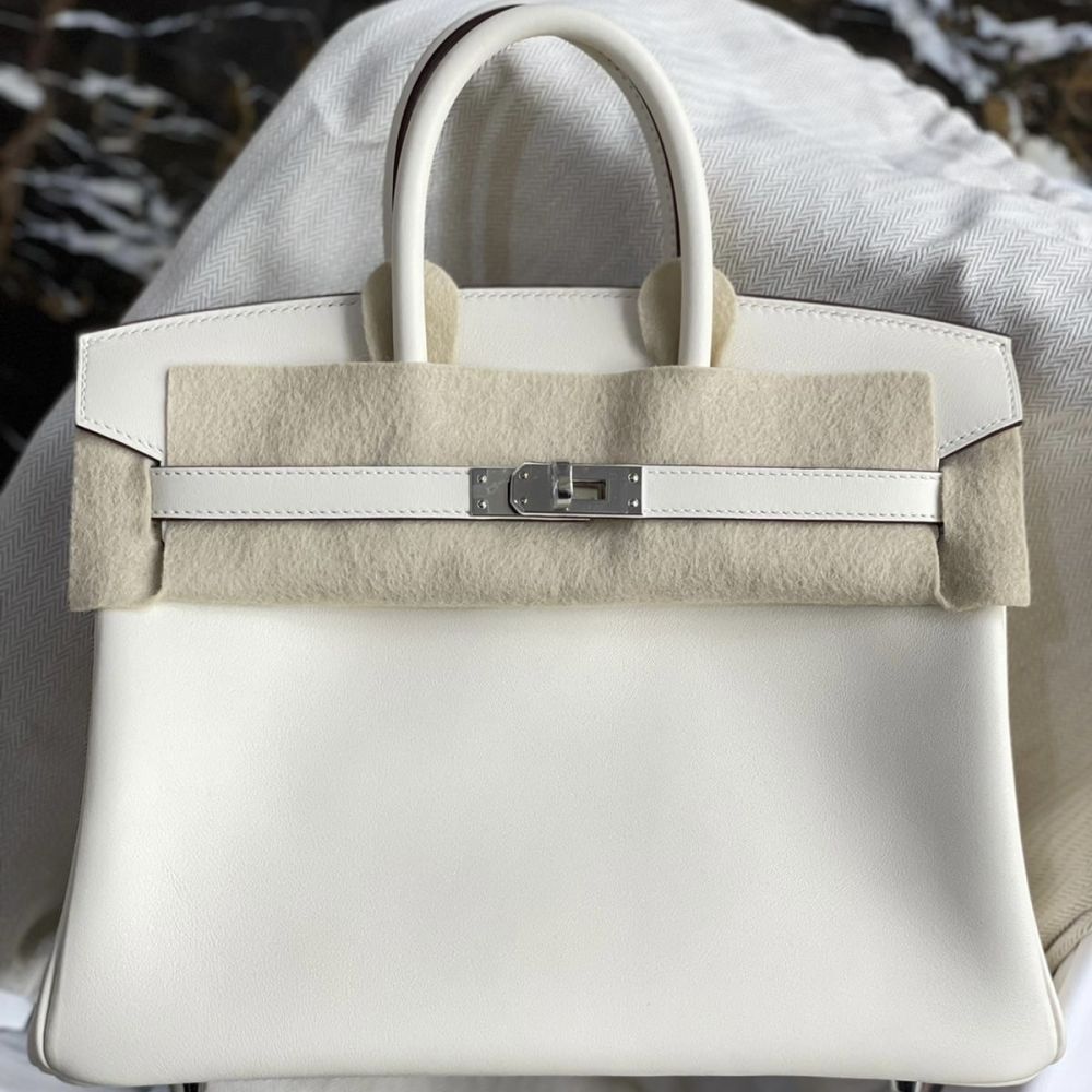 Hermès Birkin 25 Nata Swift Palladium Hardware PHW