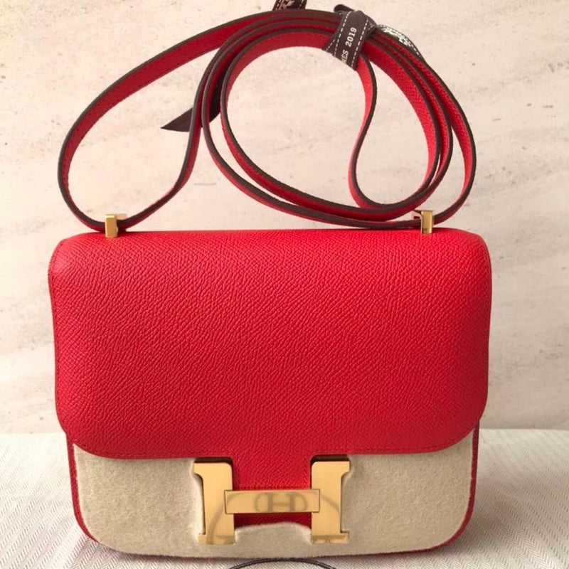 Hermès Constance 18 Rouge de Coeur Epsom Gold Hardware GHW