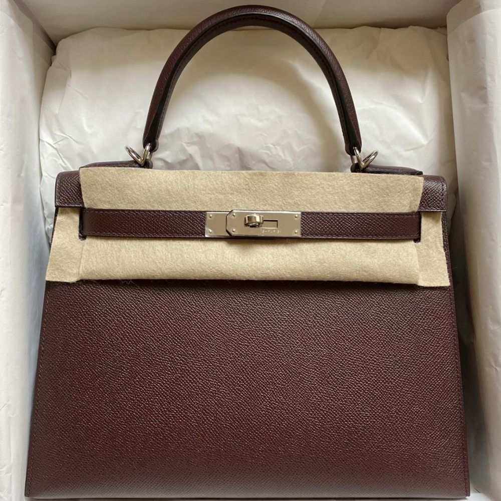 Hermès Kelly 28 Bougainvillier Sellier Ostrich Palladium Hardware PHW — The  French Hunter