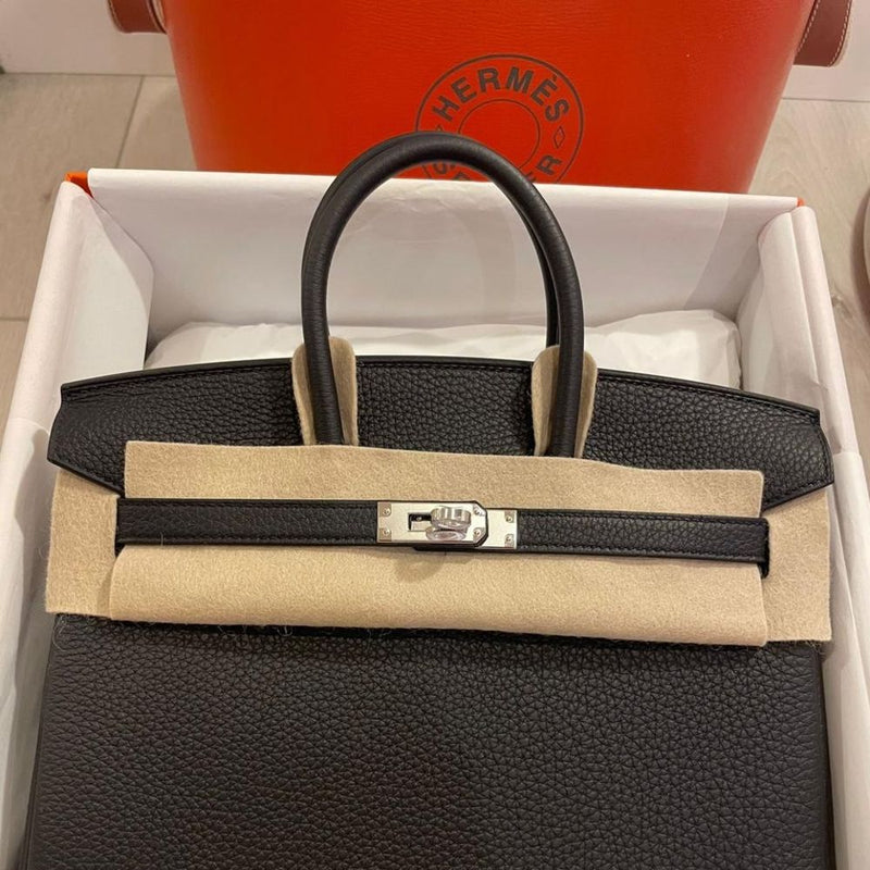 Hermès Birkin 25 Noir (Black) Togo Palladium Hardware PHW