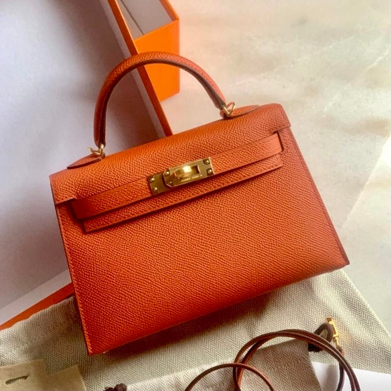 Hermès Kelly 20 Feu Sellier Epsom Gold Hardware GHW
