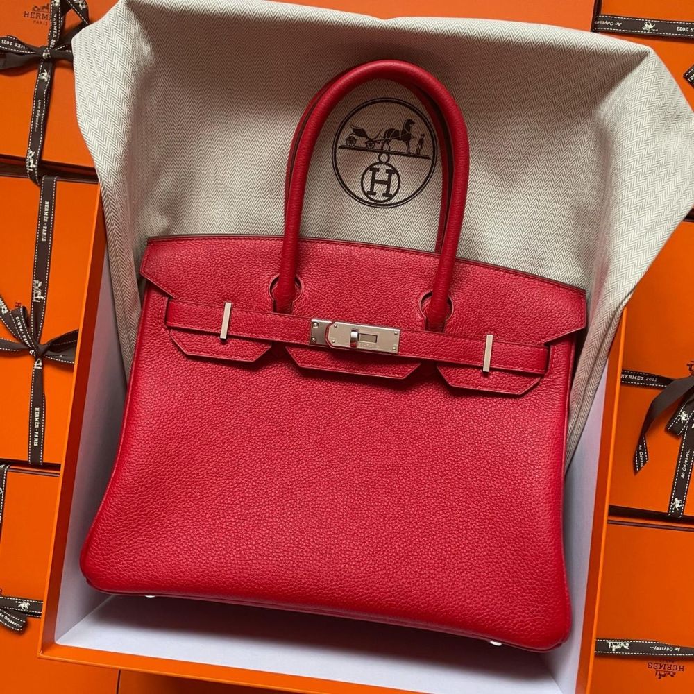 Hermès Birkin 30 Rouge Casaque Togo Palladium Hardware PHW