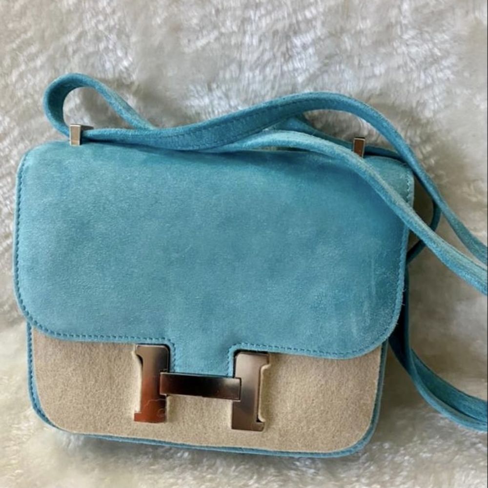 Hermès Constance 18 Bleu Atoll Doblis Suede Palladium Hardware PHW