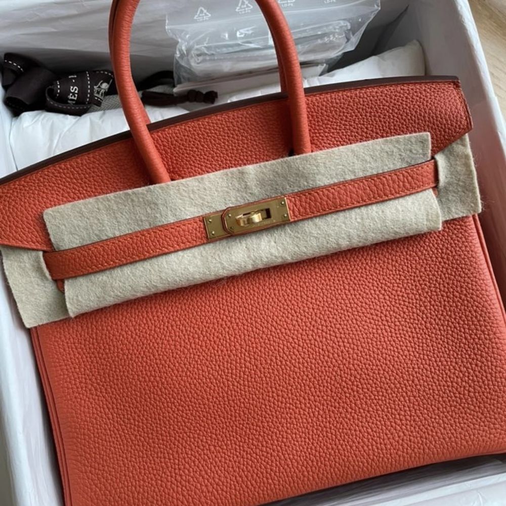 Hermès Birkin 25 Feu Togo Gold Hardware GHW