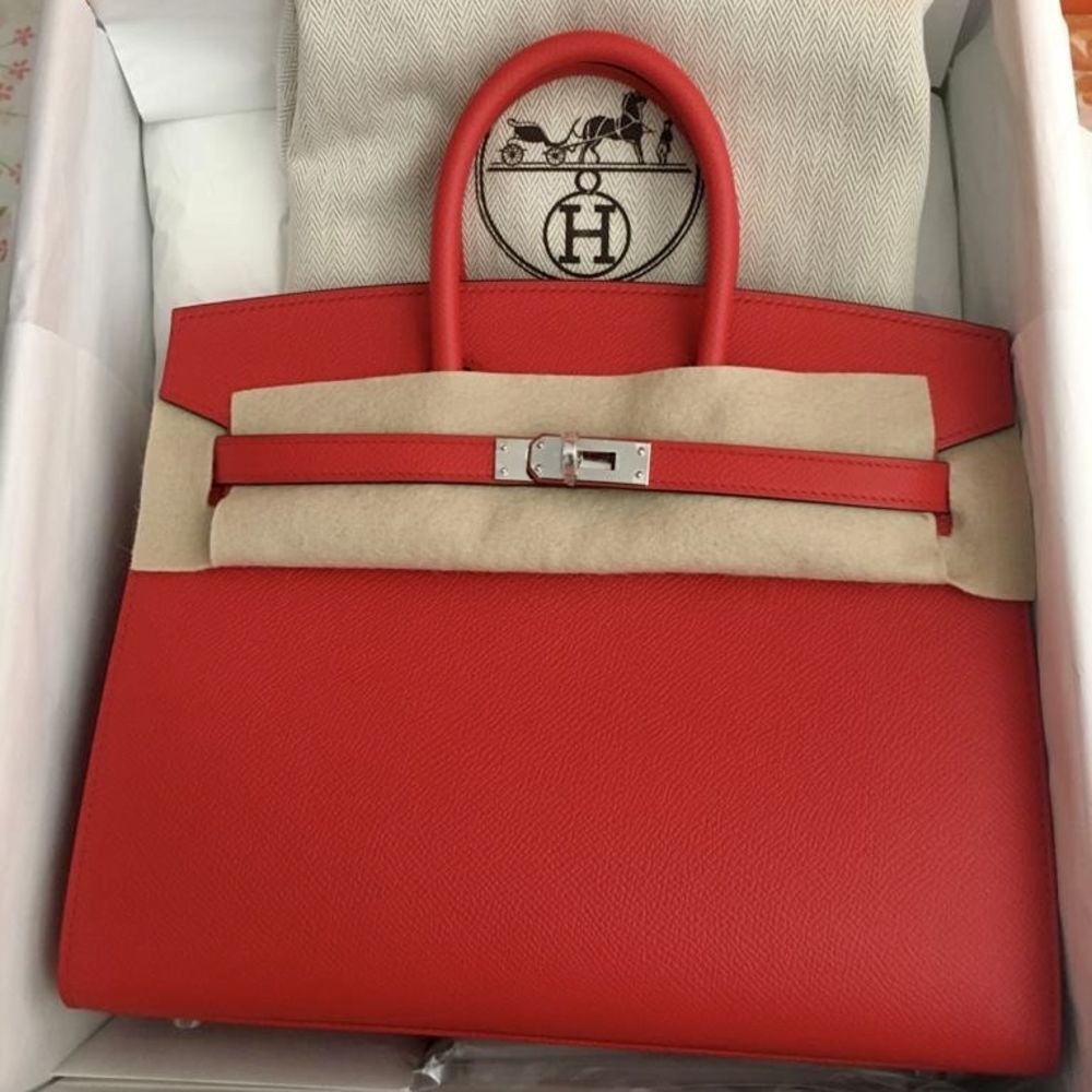 Hermès Birkin 25 Rouge de Coeur Sellier Epsom Palladium Hardware PHW