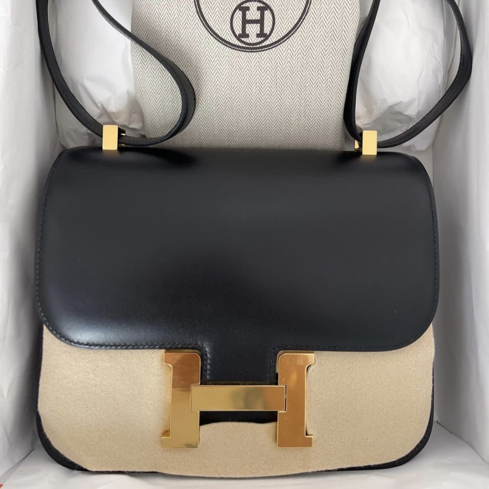 Hermès Constance 24 Noir (Black) Tadelakt Gold Hardware GHW