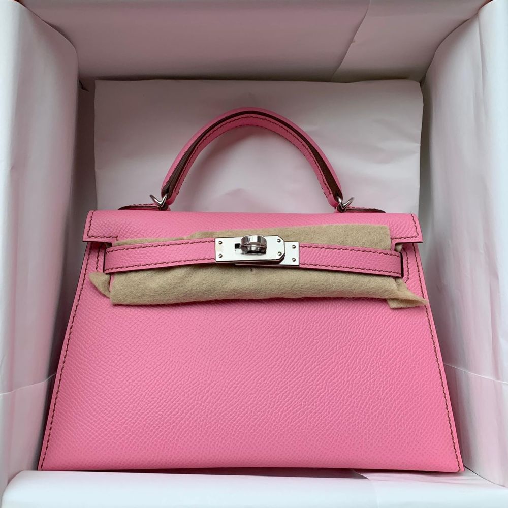 Hermès Kelly 20 Pink Bubblegum Epsom Palladium Hardware PHW