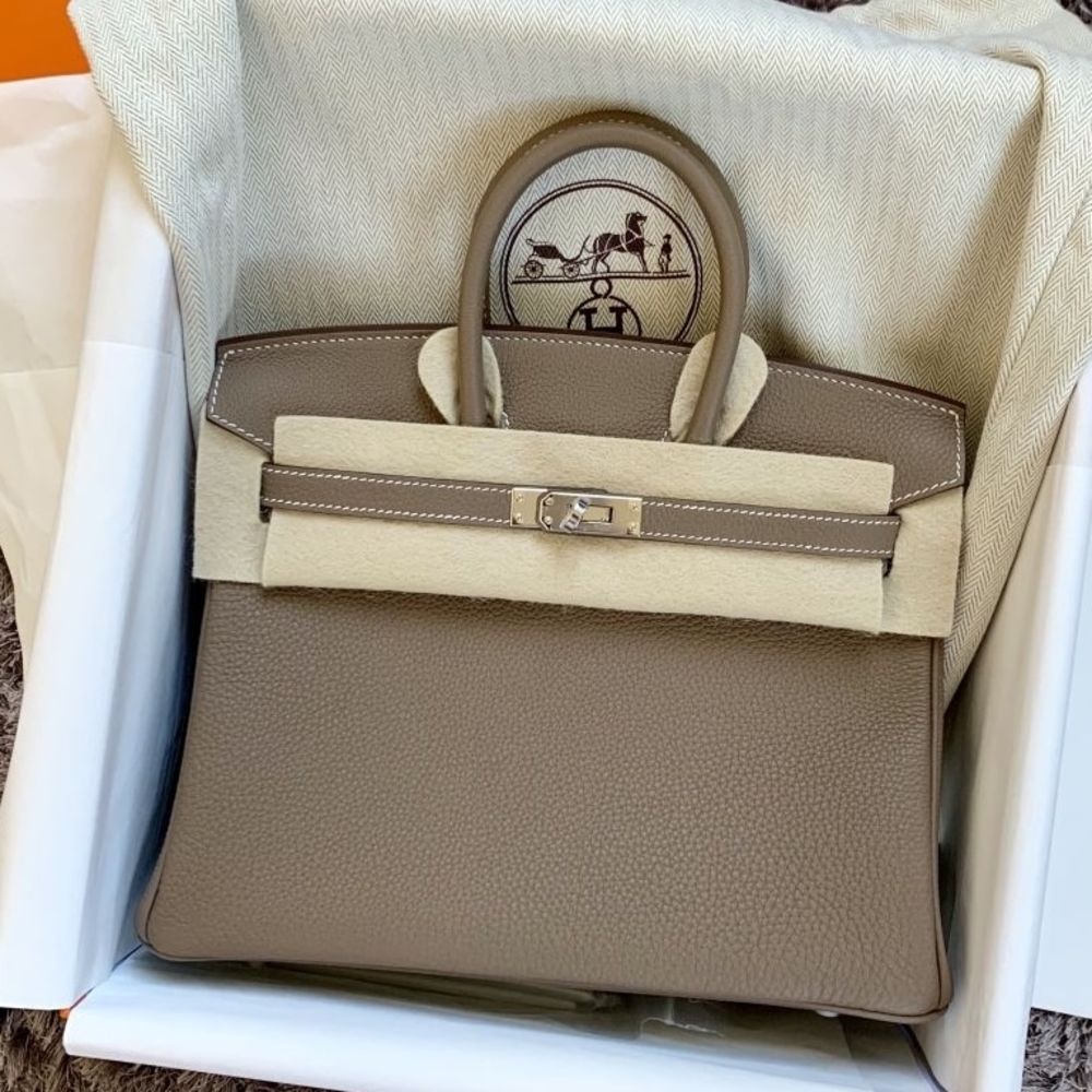 Hermès Birkin 25 Etoupe Togo Palladium Hardware PHW