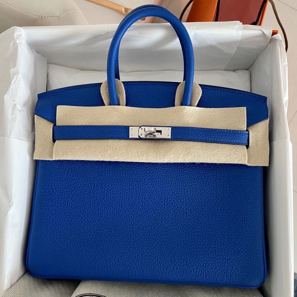 Hermès Birkin 25 Bleu France Togo Palladium Hardware PHW — The