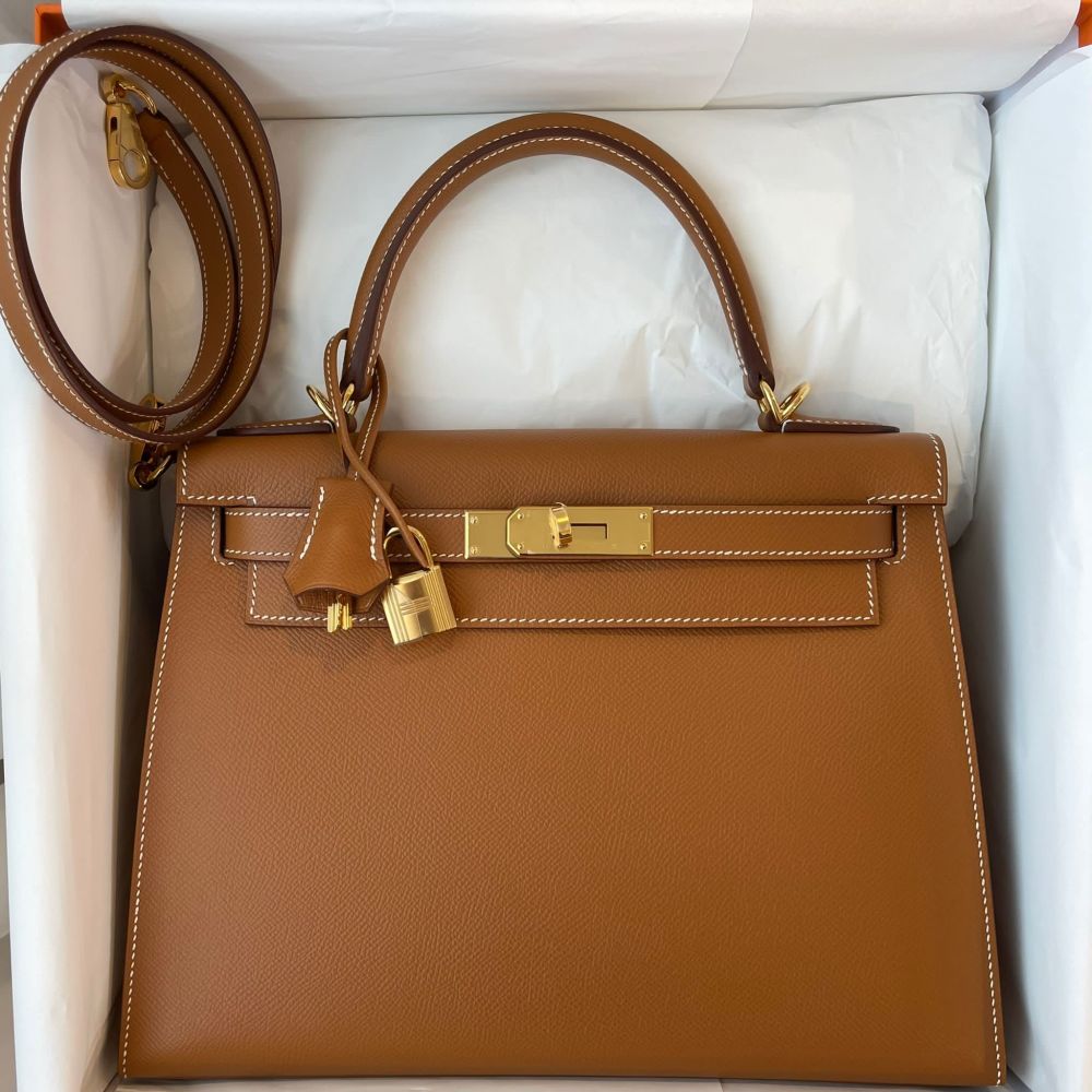 🤎 Hermés 28cm Kelly Sellier Gold Epsom Leather Gold Hardware