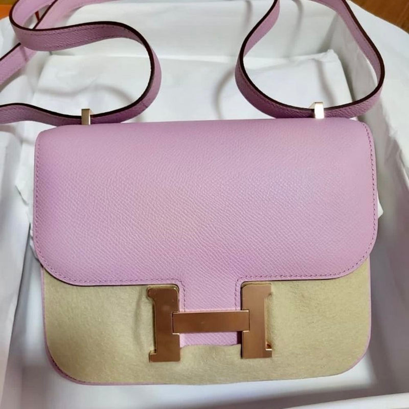 Hermès Constance 18 Mauve Sylvestre Epsom Rose Gold Hardware RGHW