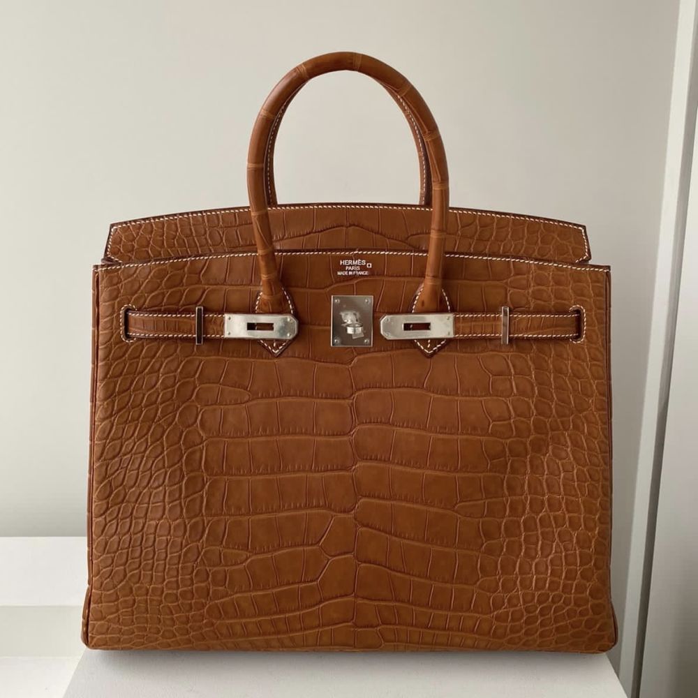 Hermès Birkin 35 Fauve Alligator Mississippi Matte Palladium Hardware PHW