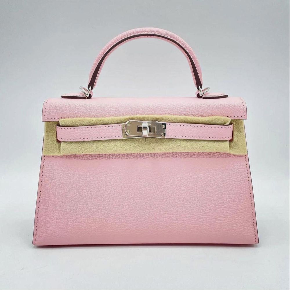 Hermès Kelly 20 Rose Sakura Sellier Chevre Mysore Palladium Hardware PHW