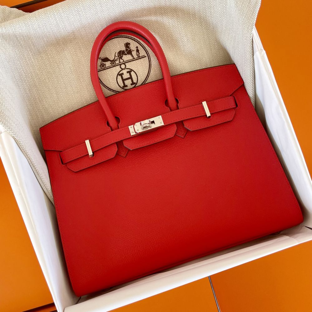 Hermès Birkin 25 Rouge de Coeur Sellier Epsom Palladium Hardware PHW