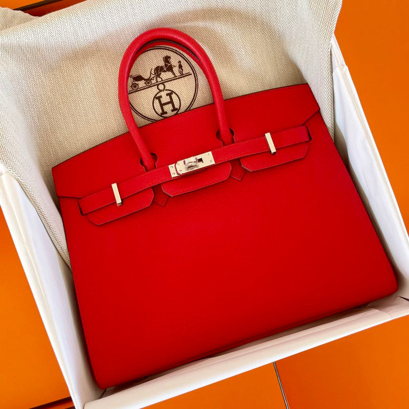 Hermès Birkin 25 Rouge de Coeur Sellier Epsom Palladium Hardware PHW