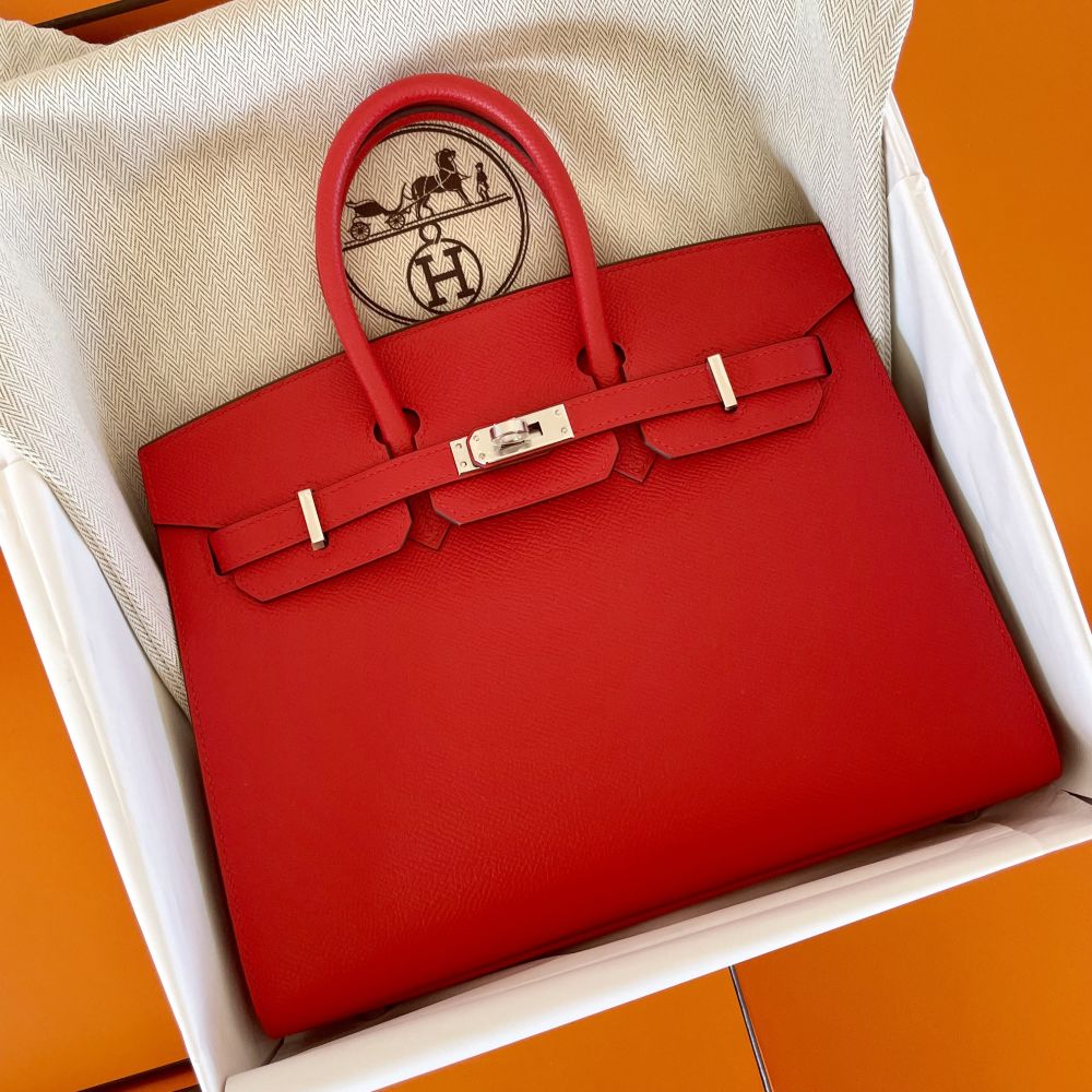 Hermès Birkin 25 Rouge de Coeur Sellier Epsom Palladium Hardware PHW