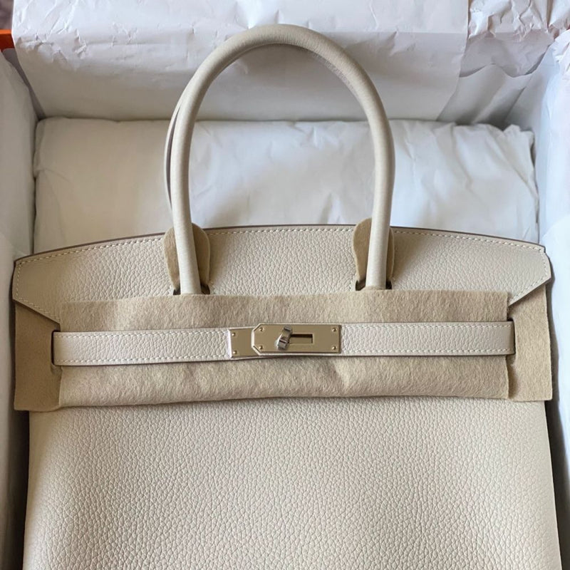 Hermès Birkin 30 Craie Togo Palladium Hardware PHW
