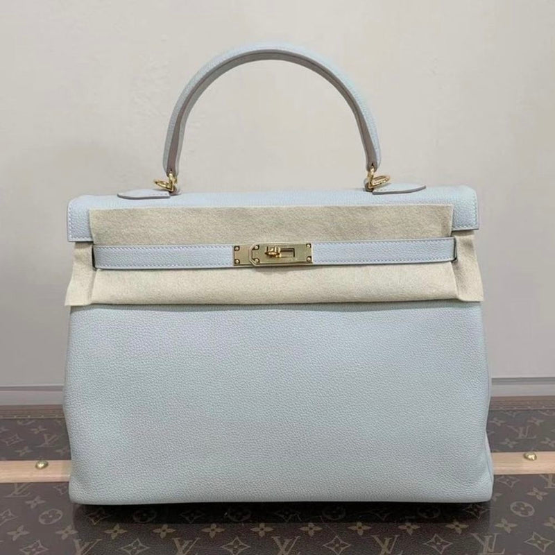 Hermès Kelly 35 Gris Perle Togo Gold Hardware GHW