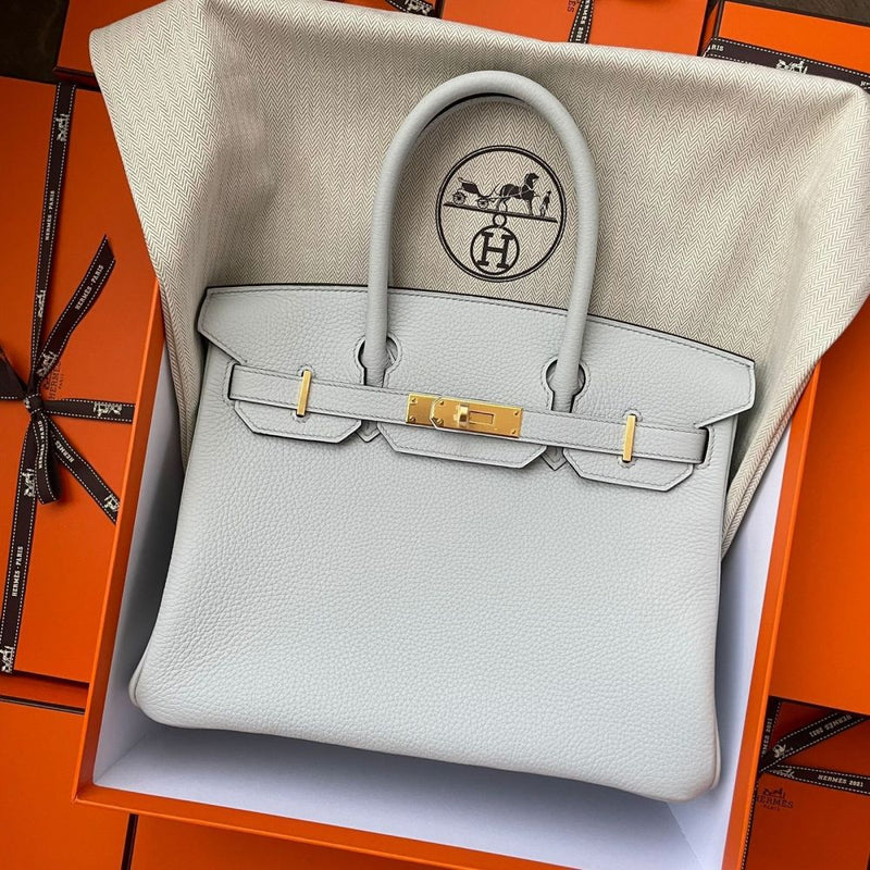 Hermès Birkin 30 Bleu Pale Taurillon Clemence Gold Hardware GHW
