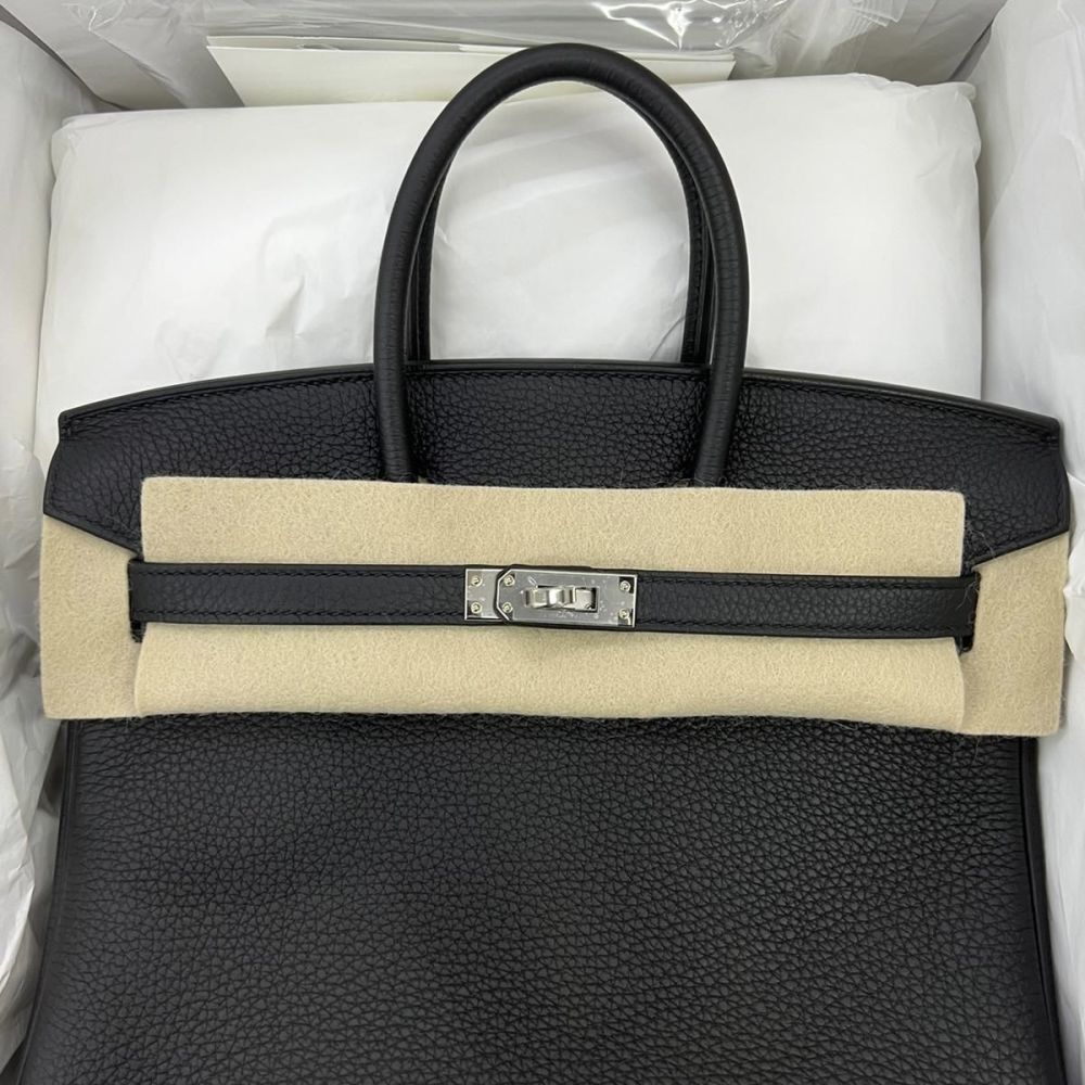 Hermès Birkin 25 Noir (Black) Togo Palladium Hardware PHW
